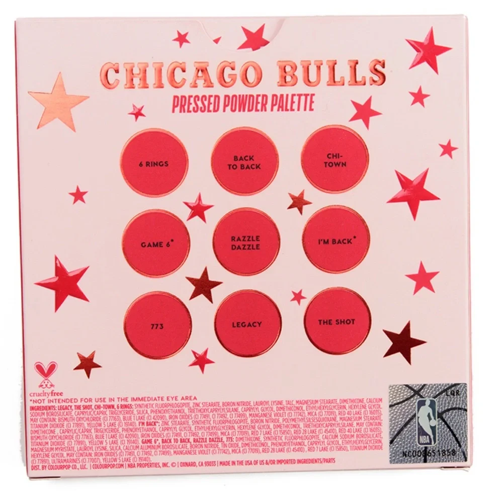 ColourPop x NBA Chicago Bulls Eyeshadow Palette LE NIB